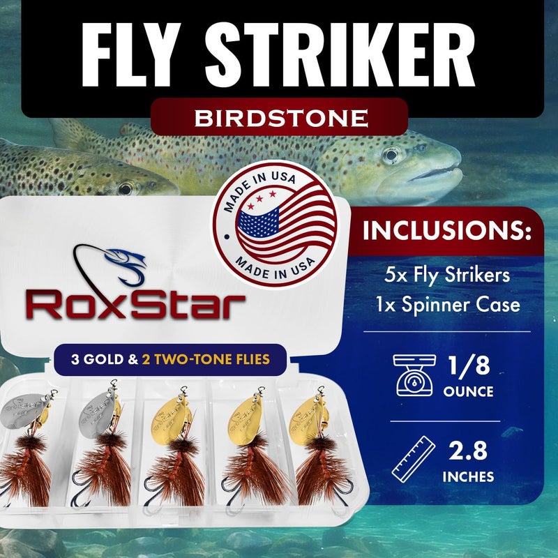 RoxStar Lures RoxStar Fly Strikers Proven Nationwide to Out-Fish Any Spinner | Hand-Tied in The USA | Most Versatile Fishing Spinner Ever! Trout Lure Also for Bass & Steelhead | Stop Fishing - Start Catching - Image 2